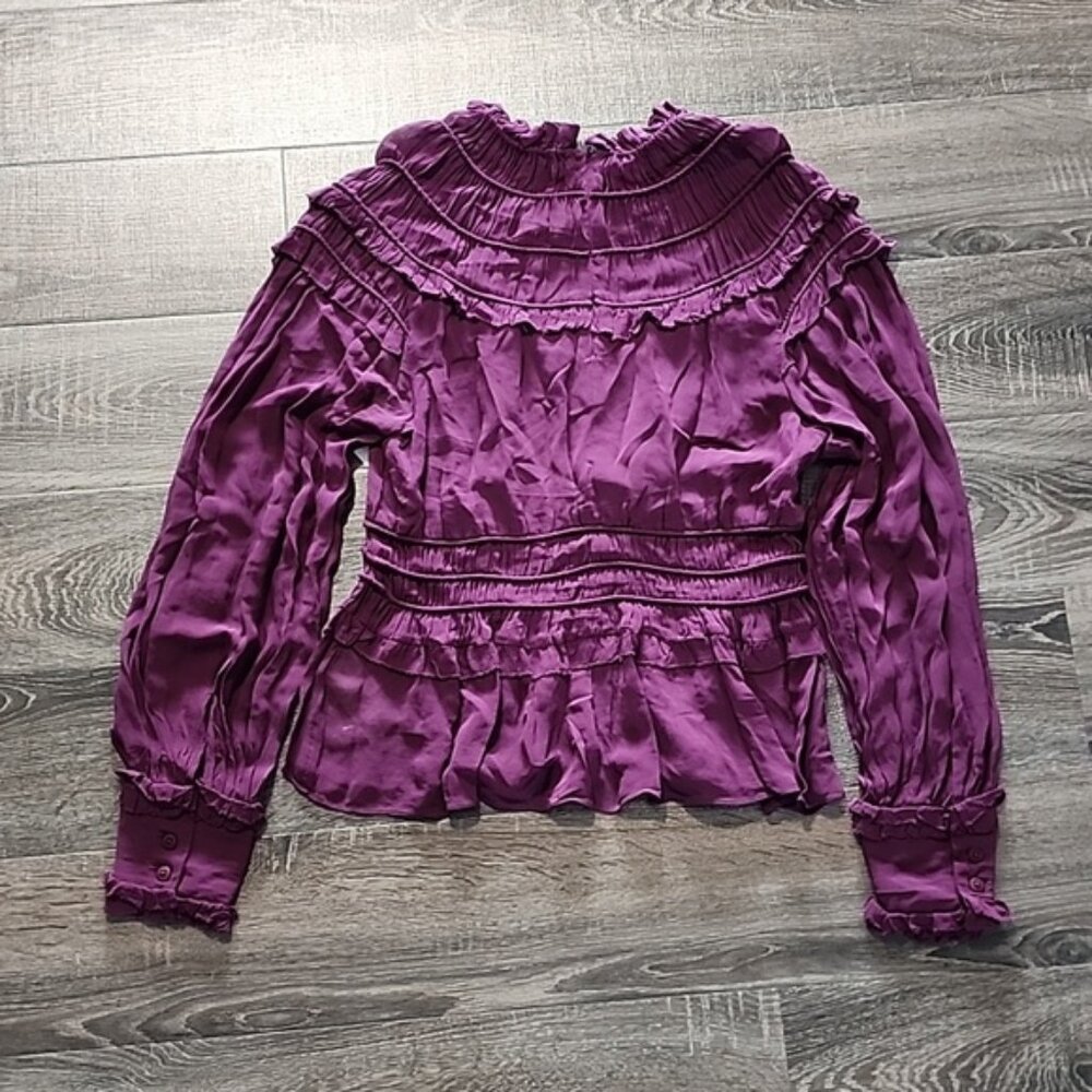 Farm Rio burgundy Ruffled Blouse - Picture 3 of 4